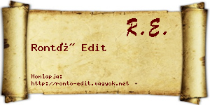 Rontó Edit névjegykártya