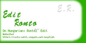 edit ronto business card